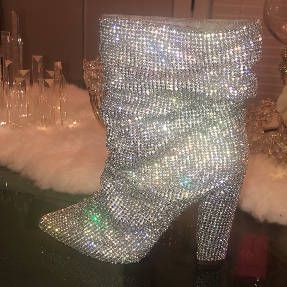 Rhinestone Boots Silver New In Box!